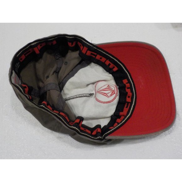 Volcom Stone Flex Fit Embroidered Khaki Green Factory Dinge Sample Hat Ball Cap - Picture 6 of 10